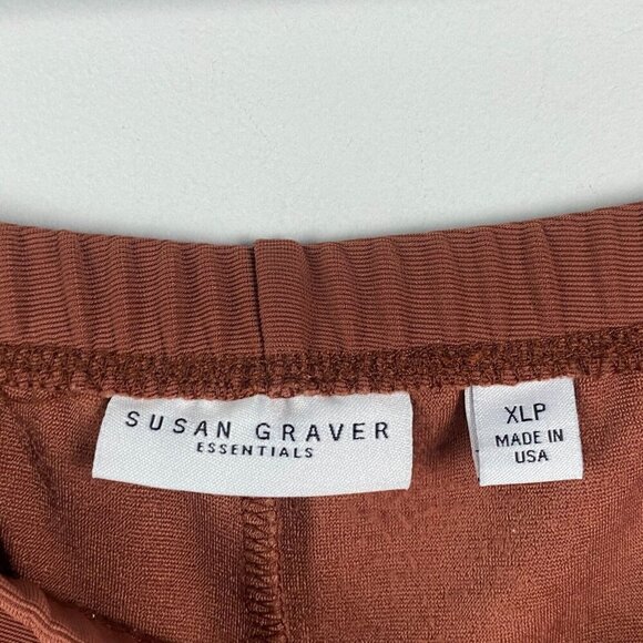 Susan Graver Essentials Lustra Knit Skinny Pants Size XL Petite Rust Pull On - Picture 4 of 9